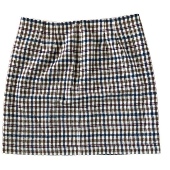 Banana Republic Tan plaid short skirt with pockets size 10 fall hoilday - Picture 5 of 10